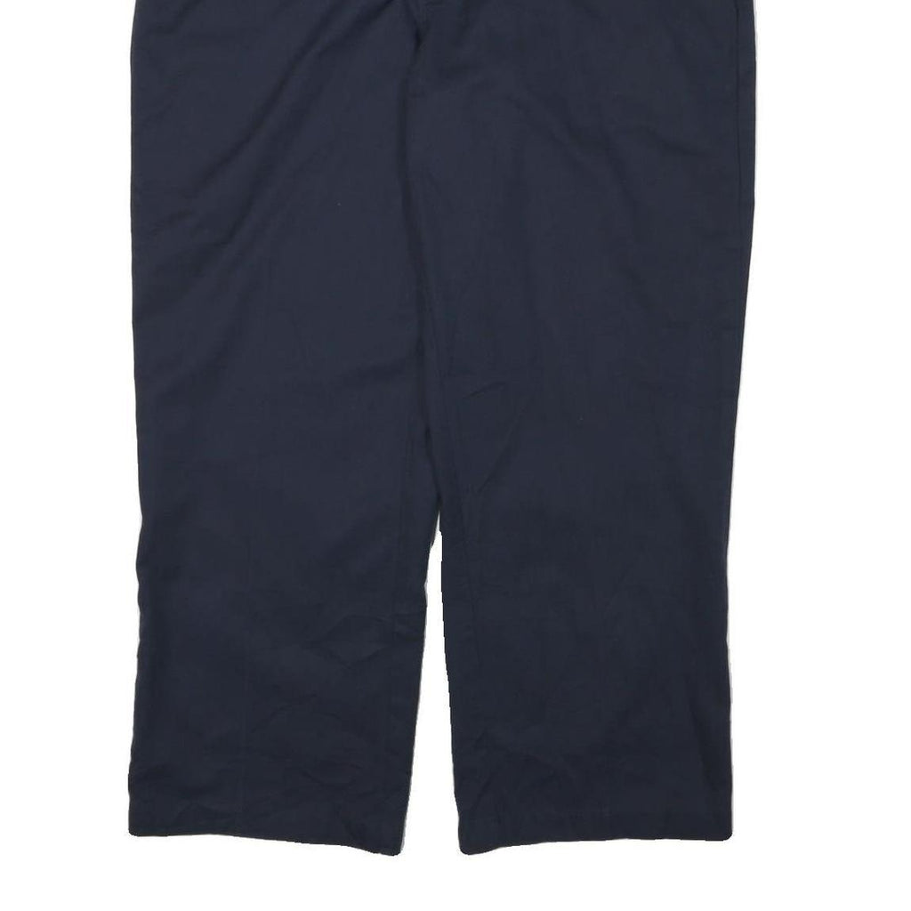 DICKIES Mens Relaxed Cotton Blend Navy Straight Trousers W40 L30 Workwear