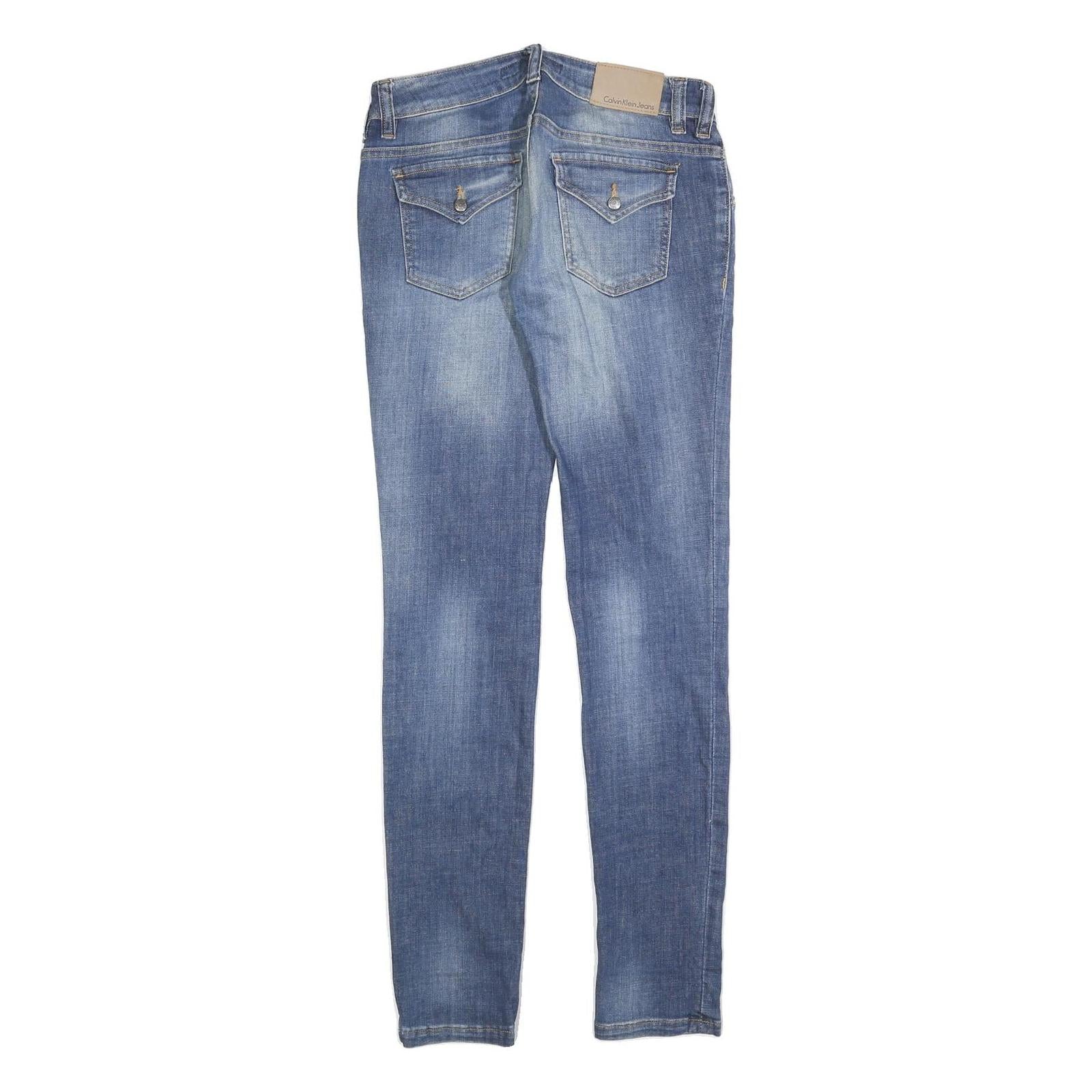 CALVIN KLEIN Womens Jeans Blue Slim Skinny Denim Medium W28 L34 Stylish Comfort