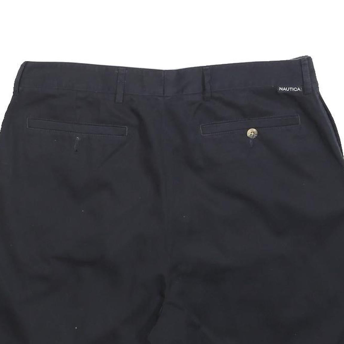 NAUTICA Mens Shorts Blue Casual Plain M W34 Cotton Blend Button Pocket