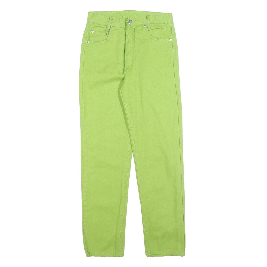 NEGIS Womens Jeans Green Regular Straight Denim W26 L28 Zip Cotton Blend