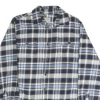JACHS Mens Blue & Cream Check Shirt M Casual Cotton Blend Long Sleeve Button