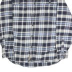 JACHS Mens Blue & Cream Check Shirt M Casual Cotton Blend Long Sleeve Button
