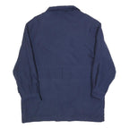 GREENVILLAGE Womens Blue Jacket L Polyester Blend Plain Zip Classic Fit Casual