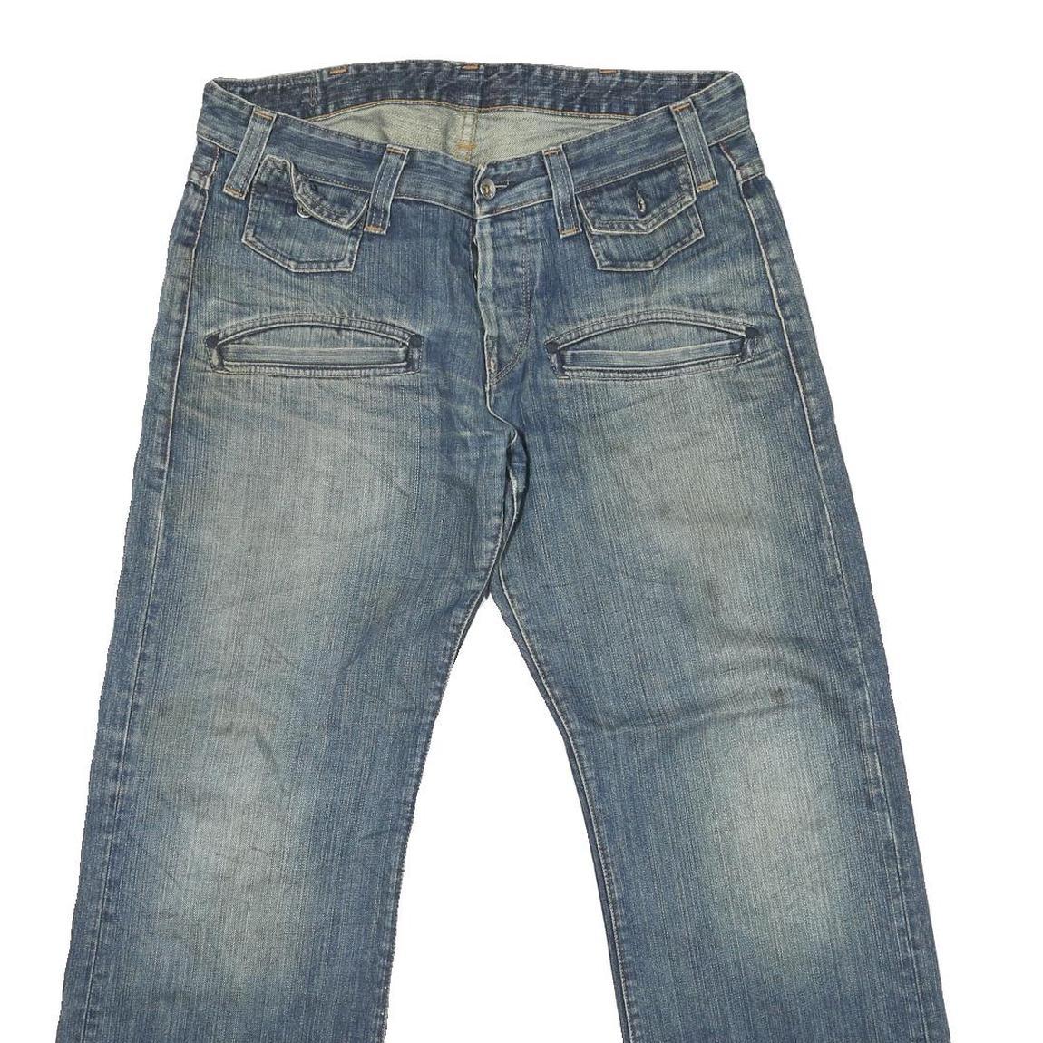 G-STAR Mens Jeans Blue Regular Straight Denim Medium W32 L31 Cotton Blend Zip