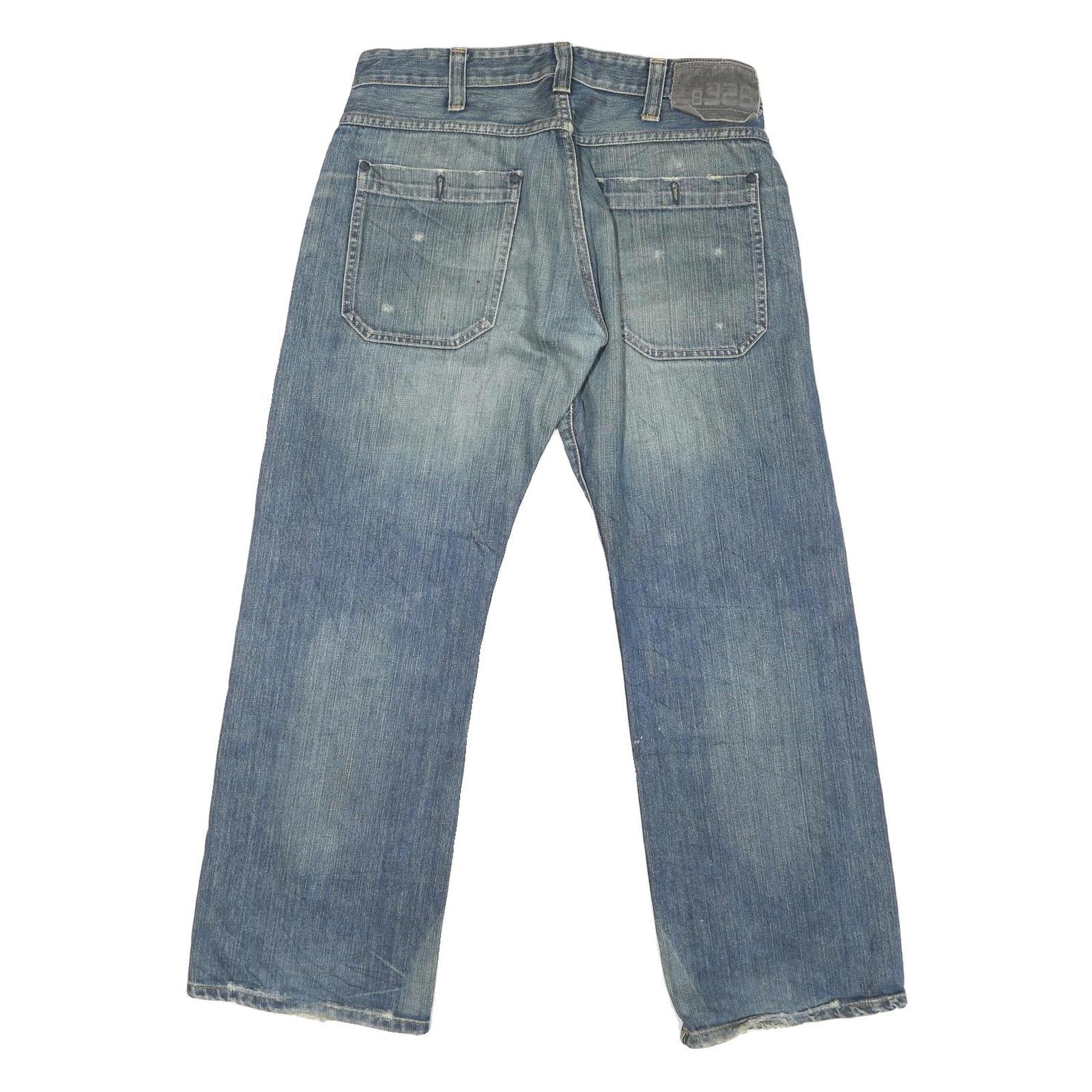 G-STAR Mens Jeans Blue Regular Straight Denim Medium W32 L31 Cotton Blend Zip