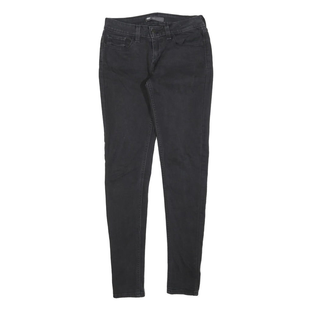 LEVI'S Womens Jeans Black Slim Skinny Denim Rinse W28 L32 Zip Cotton Blend