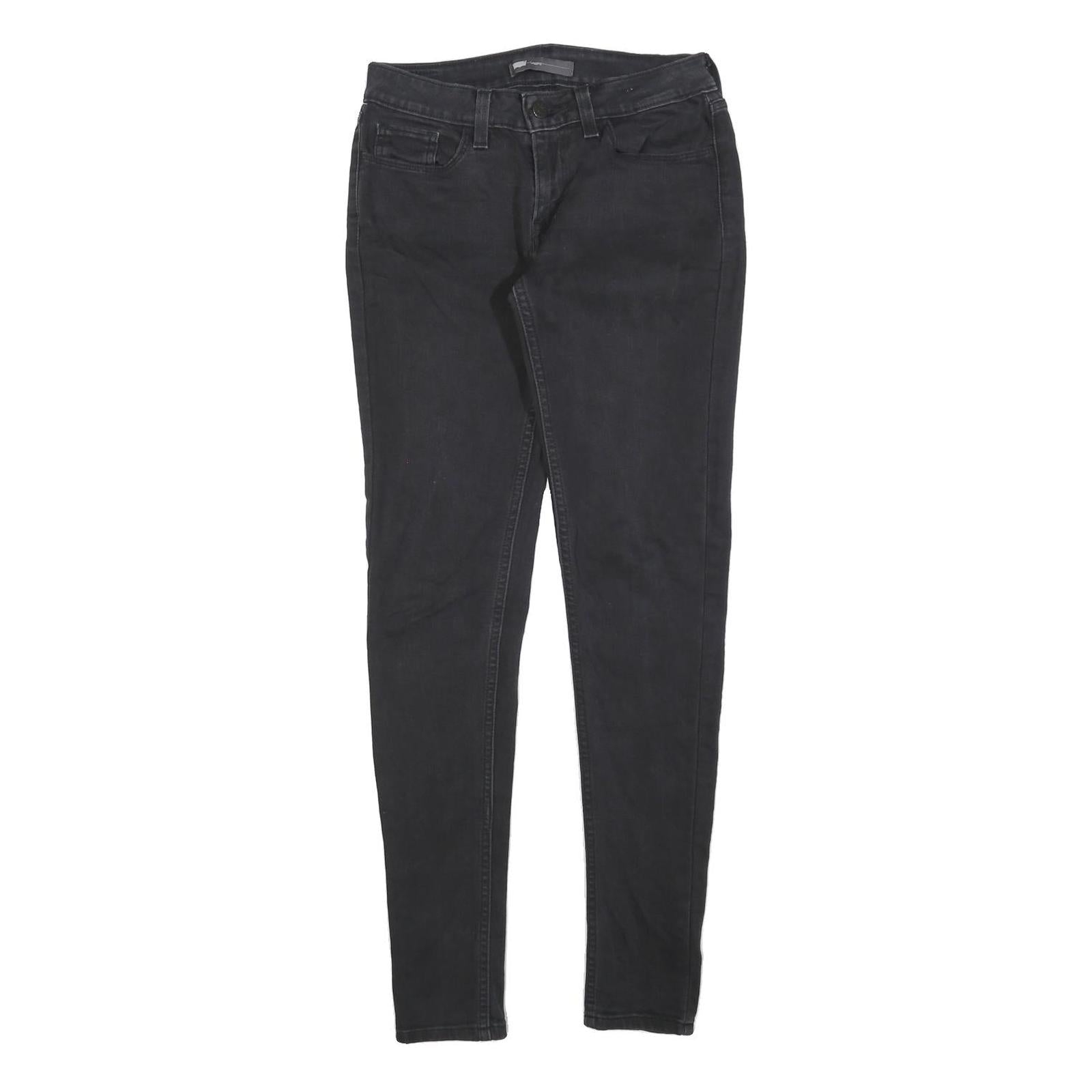 LEVI'S Womens Jeans Black Slim Skinny Denim Rinse W28 L32 Zip Cotton Blend