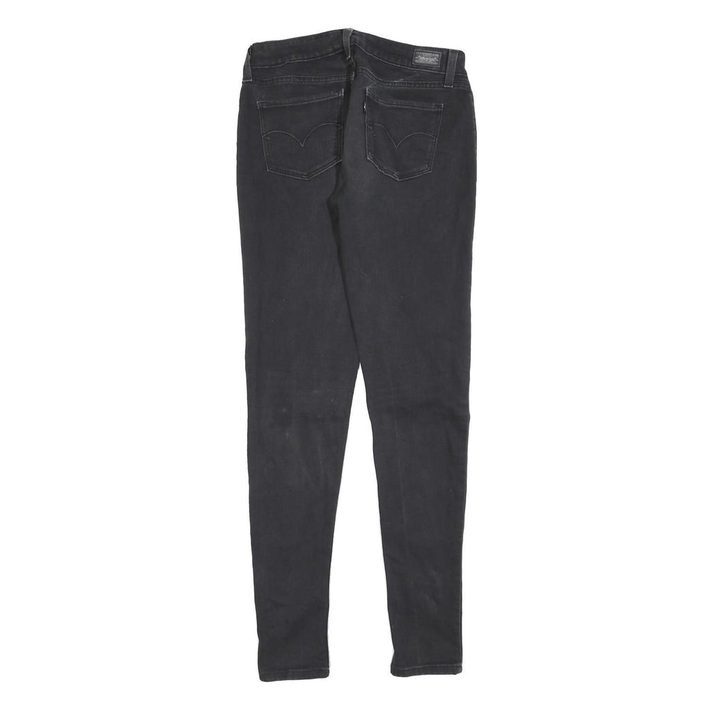LEVI'S Womens Jeans Black Slim Skinny Denim Rinse W28 L32 Zip Cotton Blend