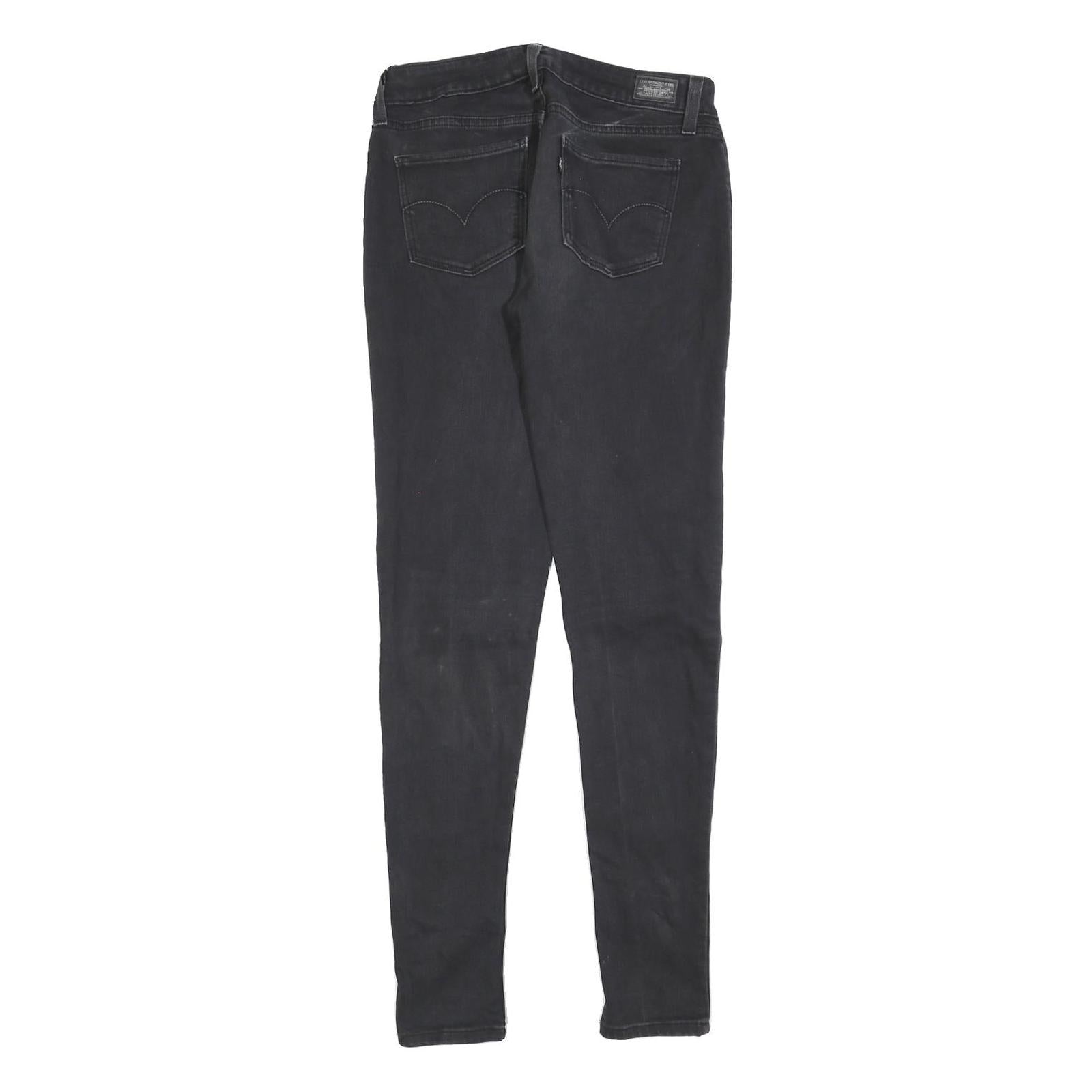 LEVI'S Womens Jeans Black Slim Skinny Denim Rinse W28 L32 Zip Cotton Blend