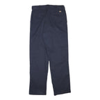 DICKIES Mens Regular Navy Blue Cotton Blend Zip Trousers W33 L33 Workwear