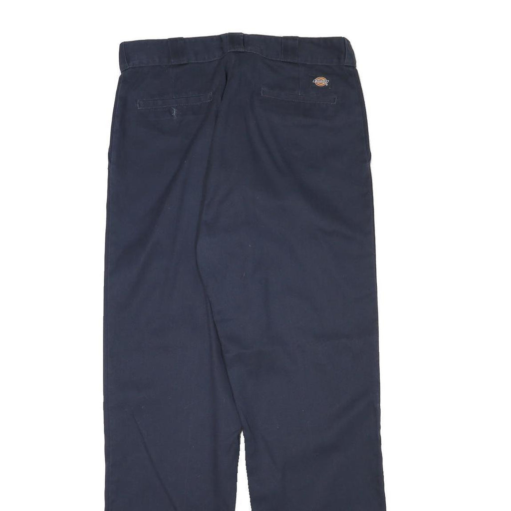 DICKIES Mens Regular Navy Blue Cotton Blend Zip Trousers W33 L33 Workwear
