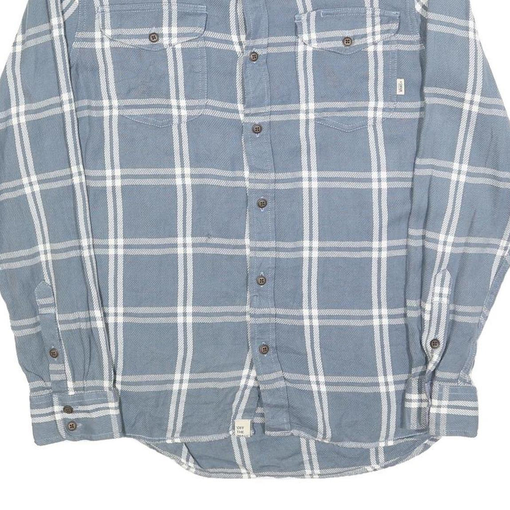 VANS Mens Blue & White Check Shirt M Cotton Blend Casual Button Down