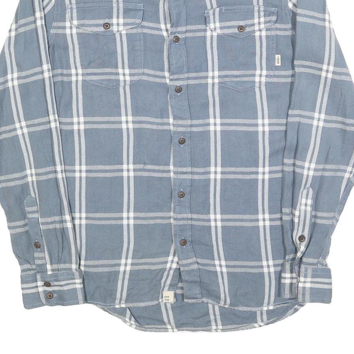 VANS Mens Blue & White Check Shirt M Cotton Blend Casual Button Down
