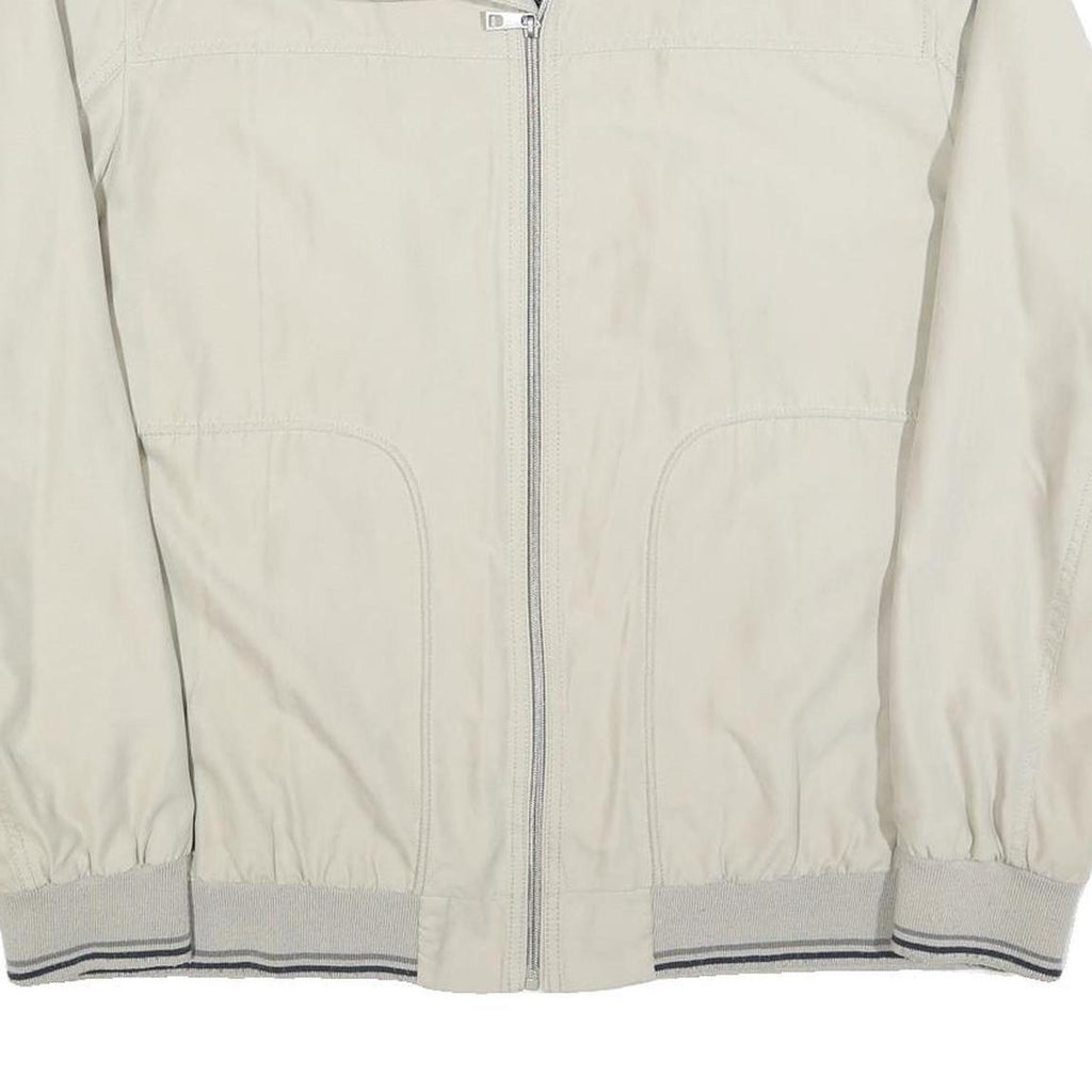 CANDA Mens Cream Jacket XL Polyester Blend Plain Zip Closure Casual Urban Style