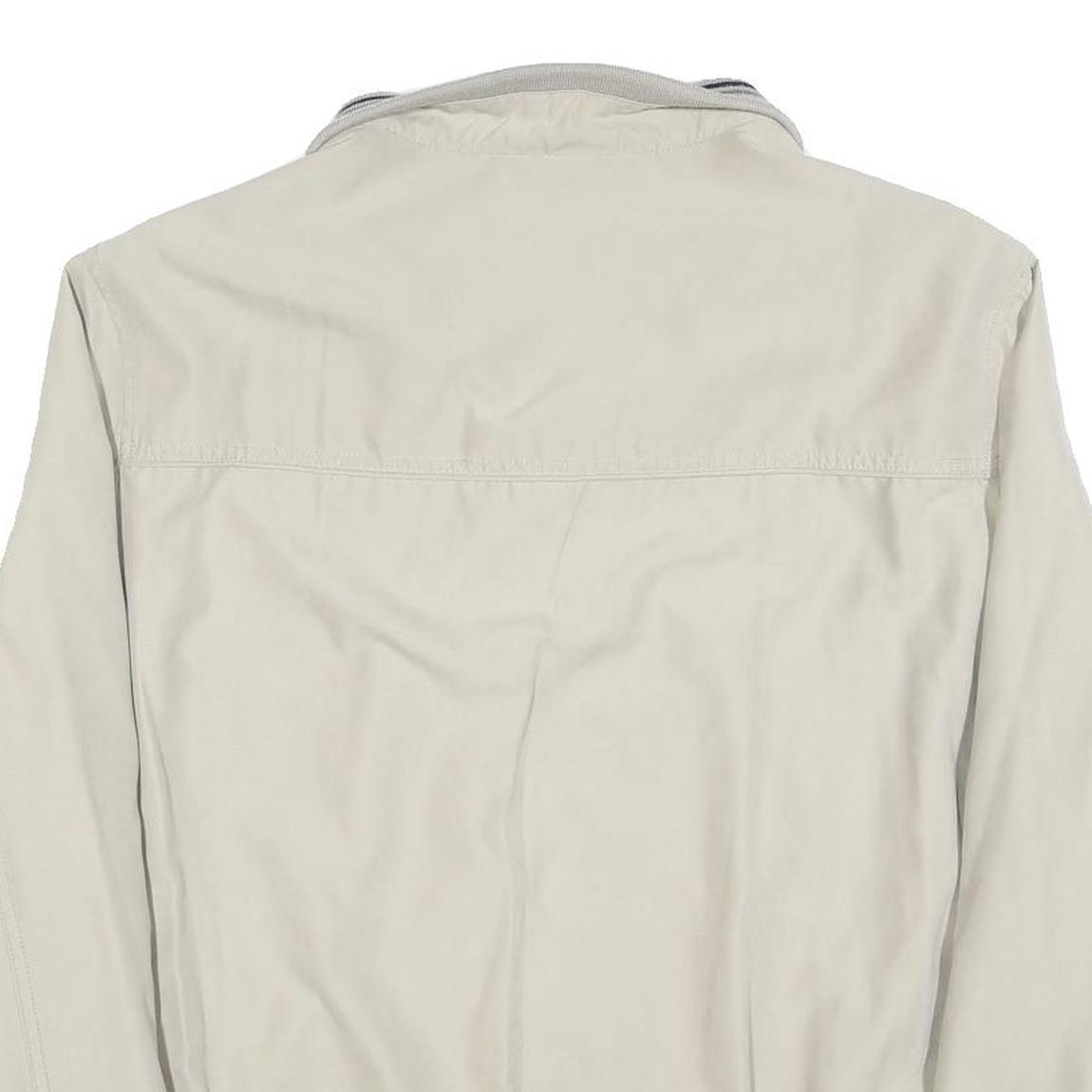 CANDA Mens Cream Jacket XL Polyester Blend Plain Zip Closure Casual Urban Style