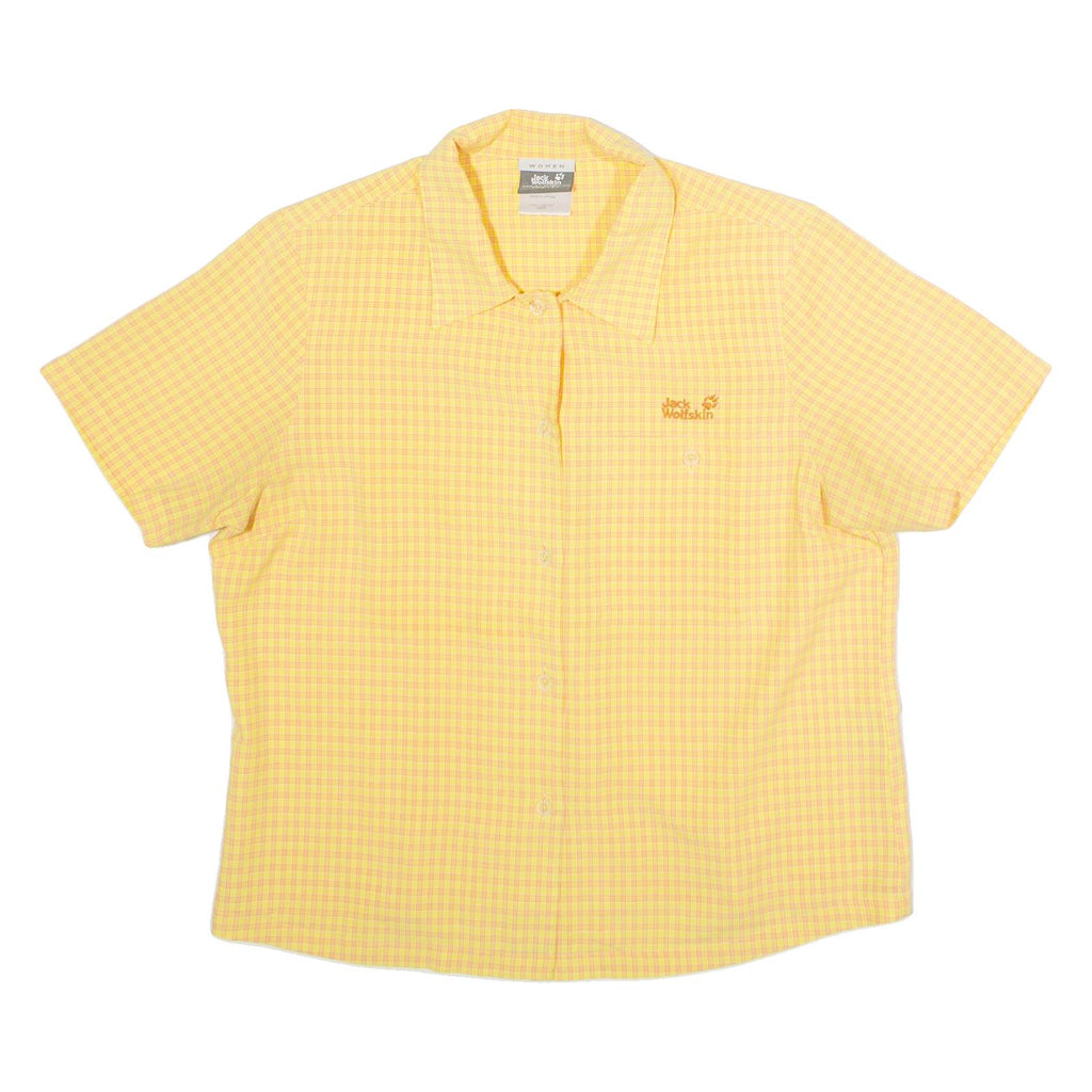 JACK WOLFSKIN Womens Shirt Yellow Check UK 12