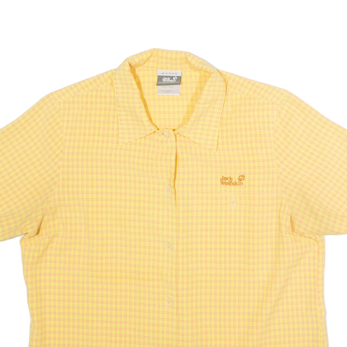 JACK WOLFSKIN Womens Shirt Yellow Check UK 12
