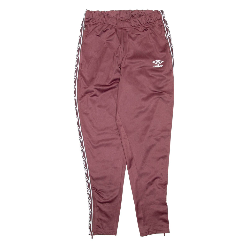 UMBRO Womens Track Pants Maroon Tapered L W30 L30