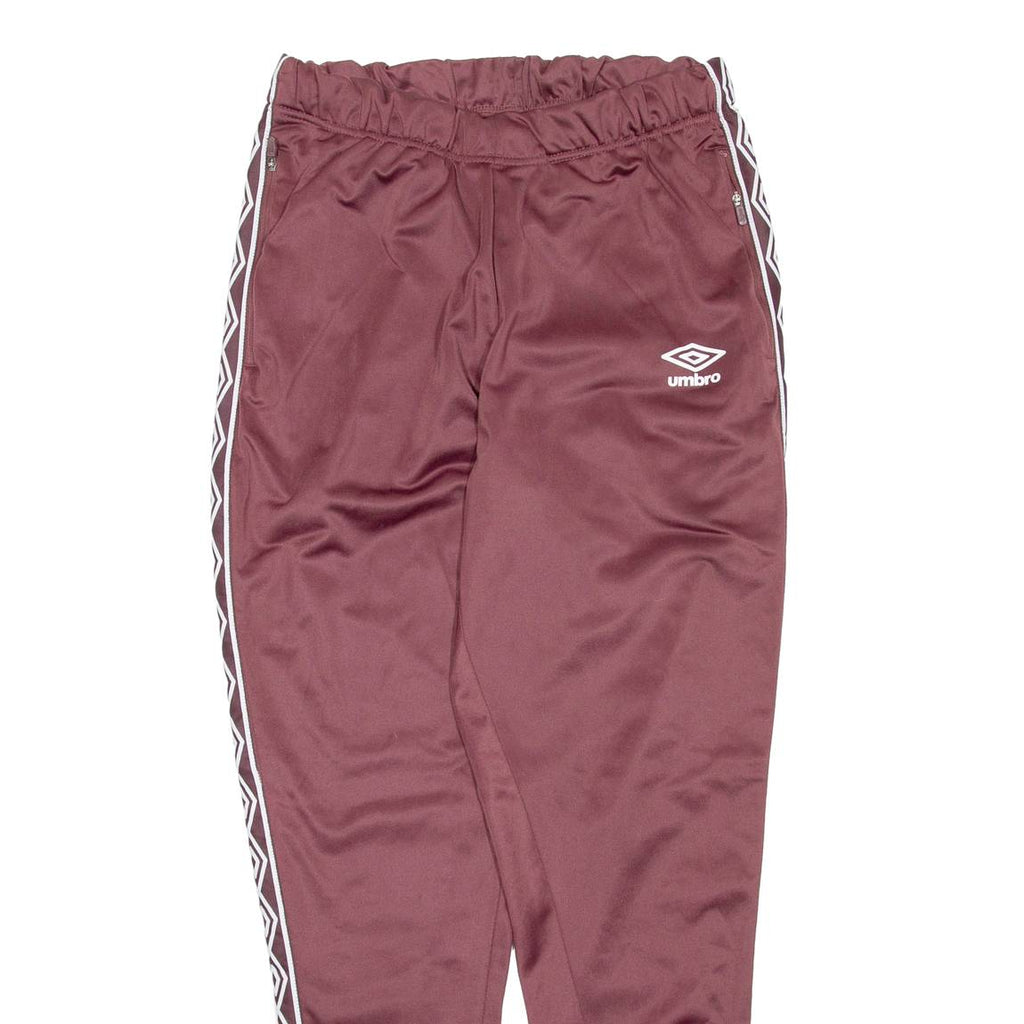 UMBRO Womens Track Pants Maroon Tapered L W30 L30