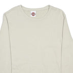 HARLEY DAVIDSON Womens Cream Sweatshirt Crew Neck M Cotton Blend Pullover