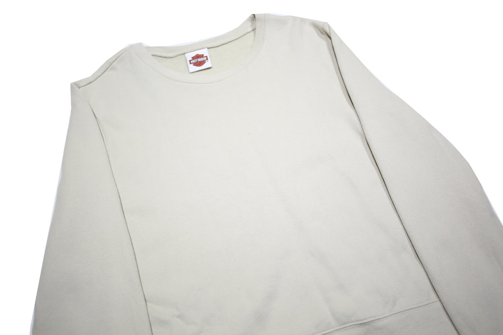 HARLEY DAVIDSON Womens Cream Sweatshirt Crew Neck M Cotton Blend Pullover