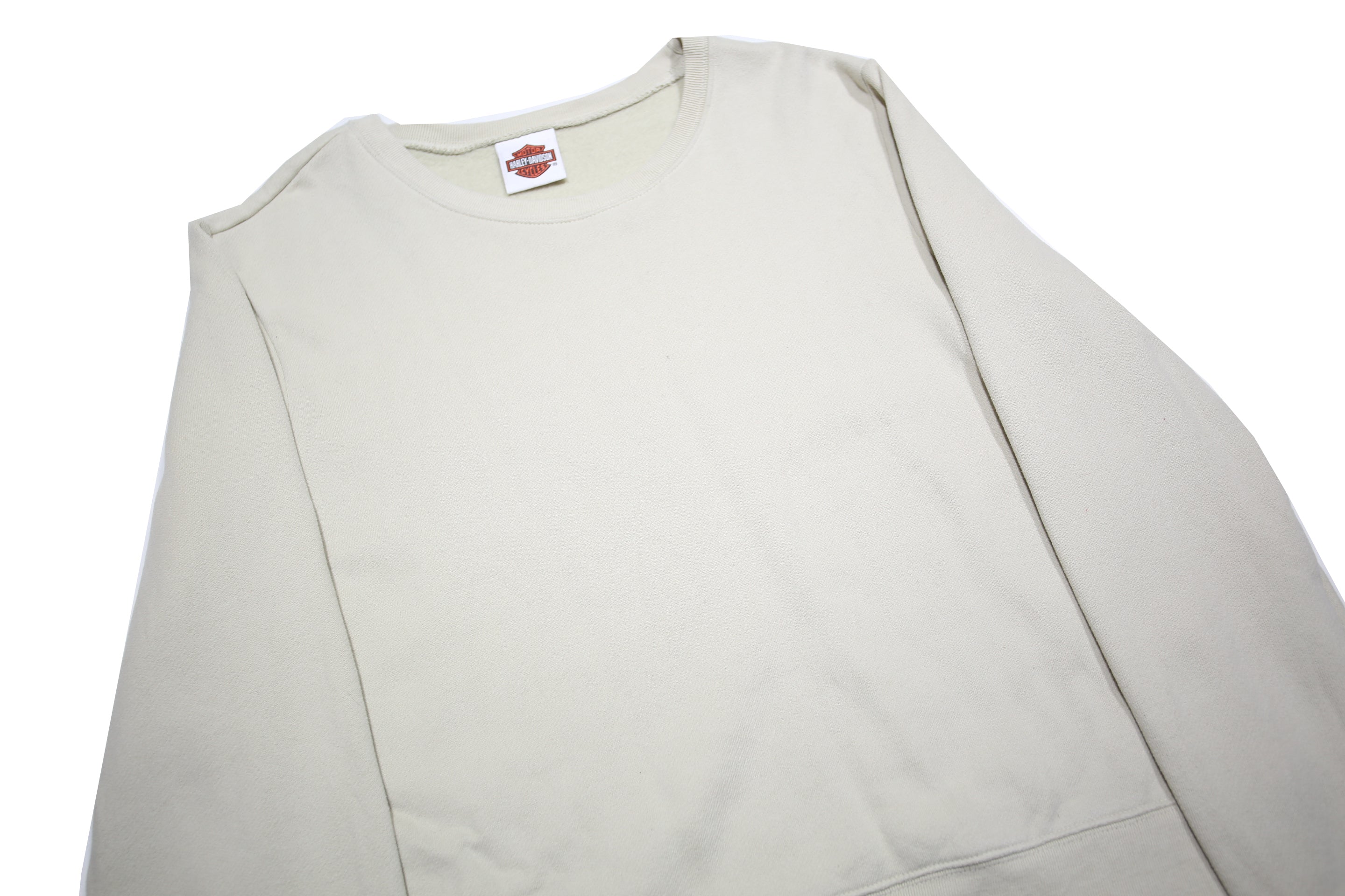 HARLEY DAVIDSON Womens Cream Sweatshirt Crew Neck M Cotton Blend Pullover