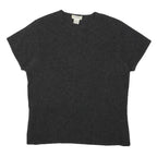 CALVIN KLEIN Womens Grey Basic Wool Blend Top Short Sleeve Crew Neck M Casual