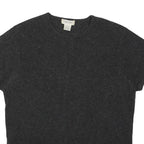 CALVIN KLEIN Womens Grey Basic Wool Blend Top Short Sleeve Crew Neck M Casual