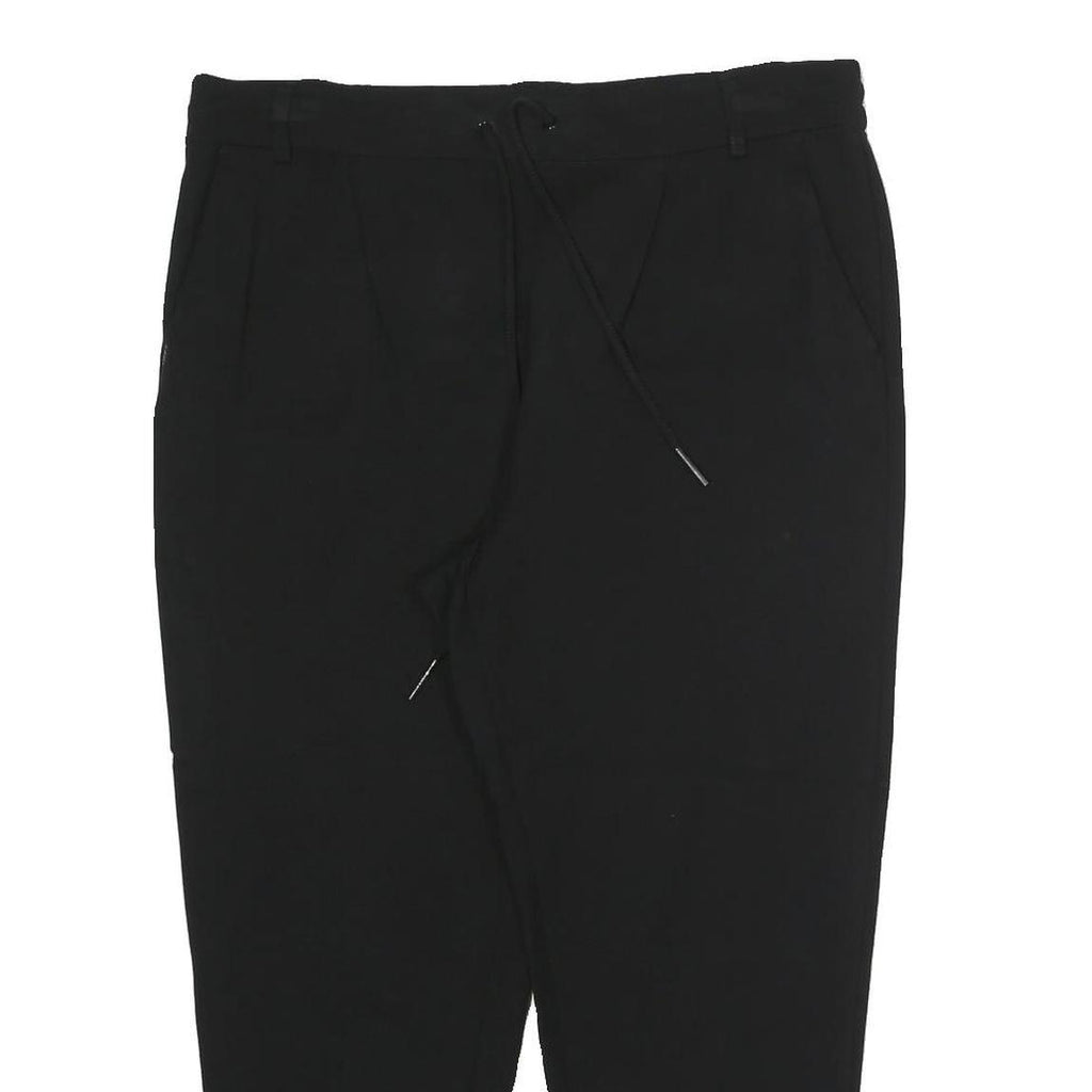 DKNY Womens Joggers Black XL W34 L23 Relaxed Tapered Polyester Blend Drawstring