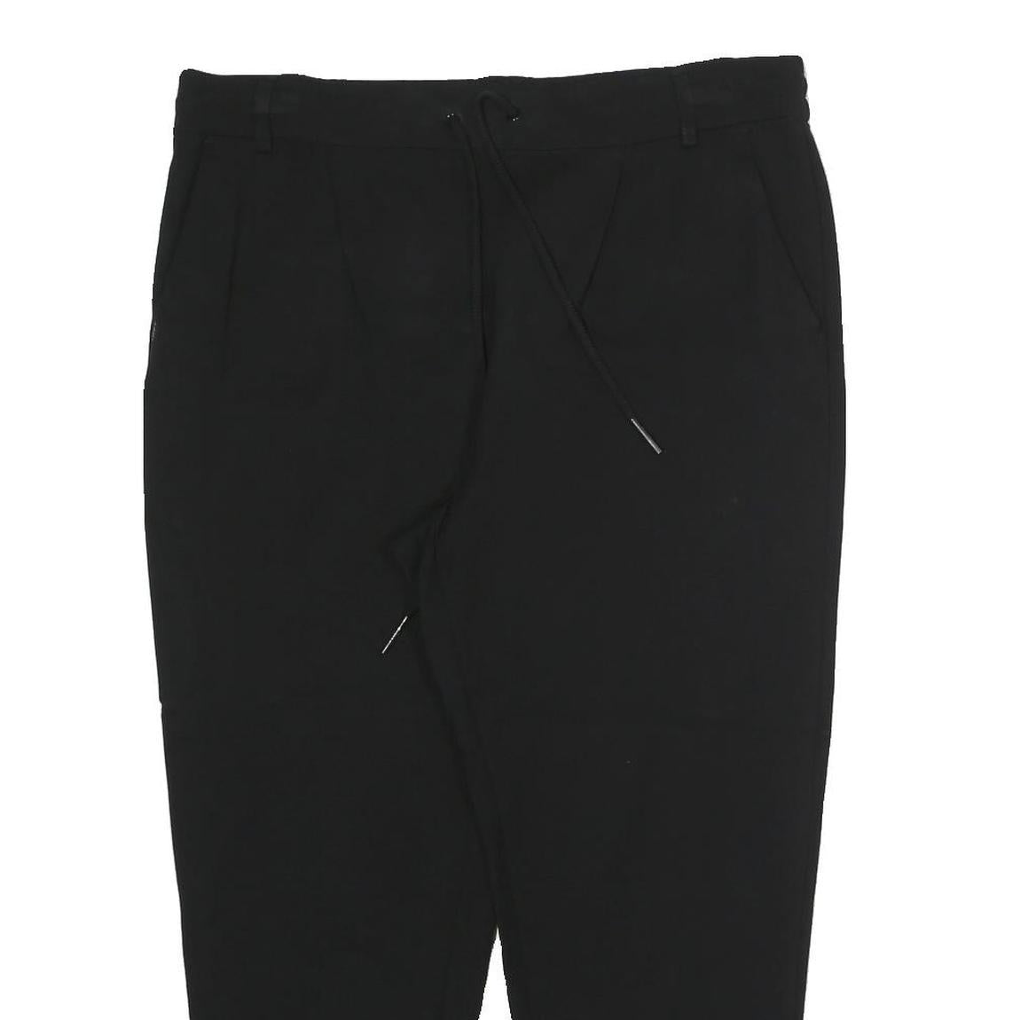 DKNY Womens Joggers Black XL W34 L23 Relaxed Tapered Polyester Blend Drawstring