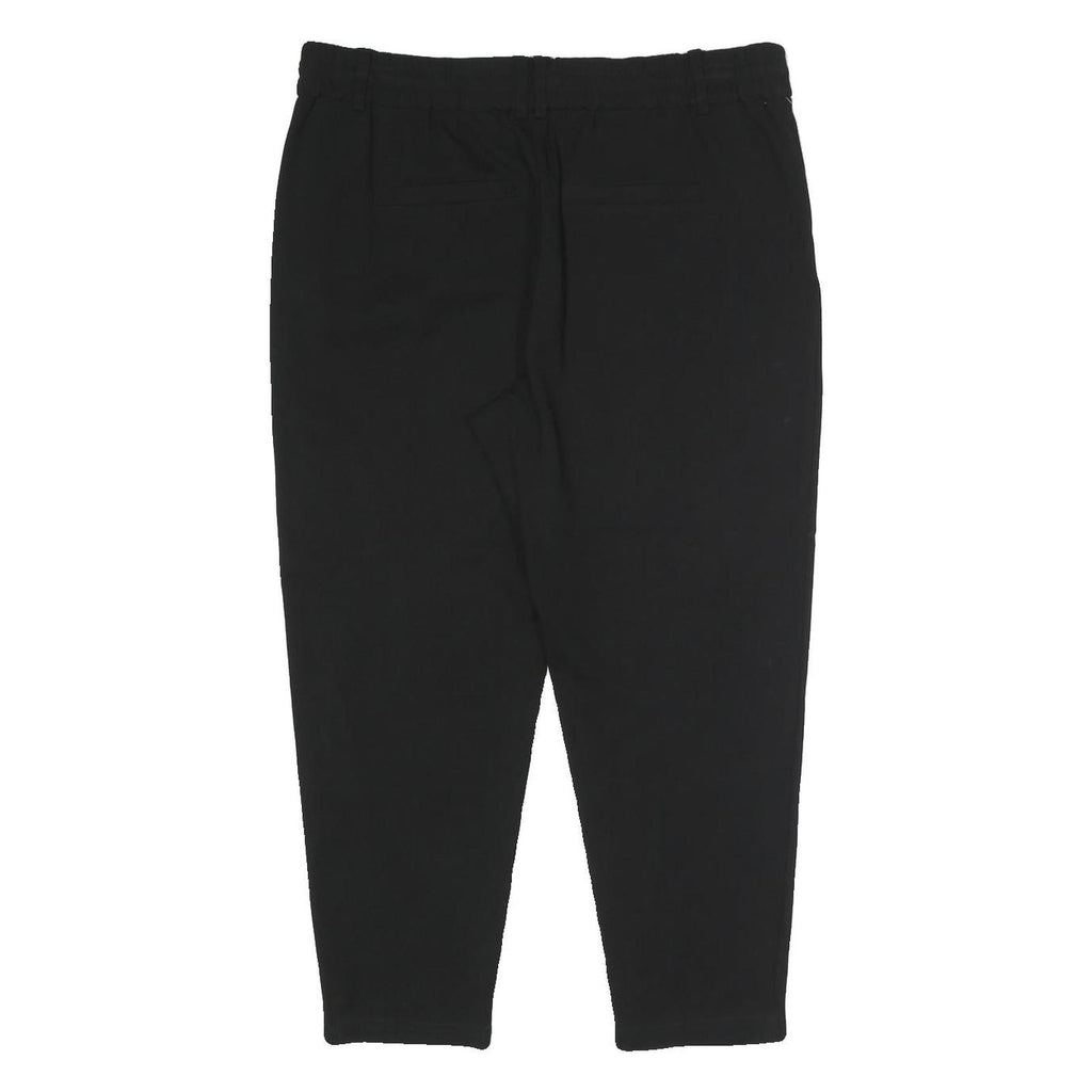 DKNY Womens Joggers Black XL W34 L23 Relaxed Tapered Polyester Blend Drawstring