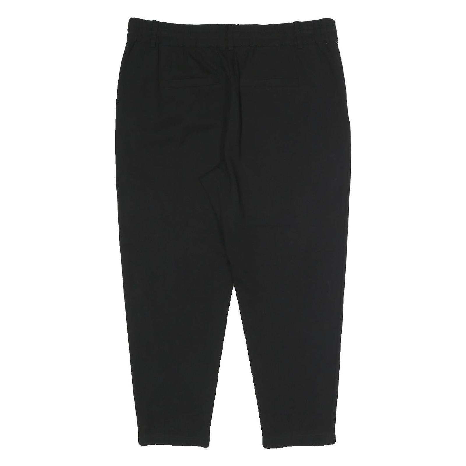 DKNY Womens Joggers Black XL W34 L23 Relaxed Tapered Polyester Blend Drawstring