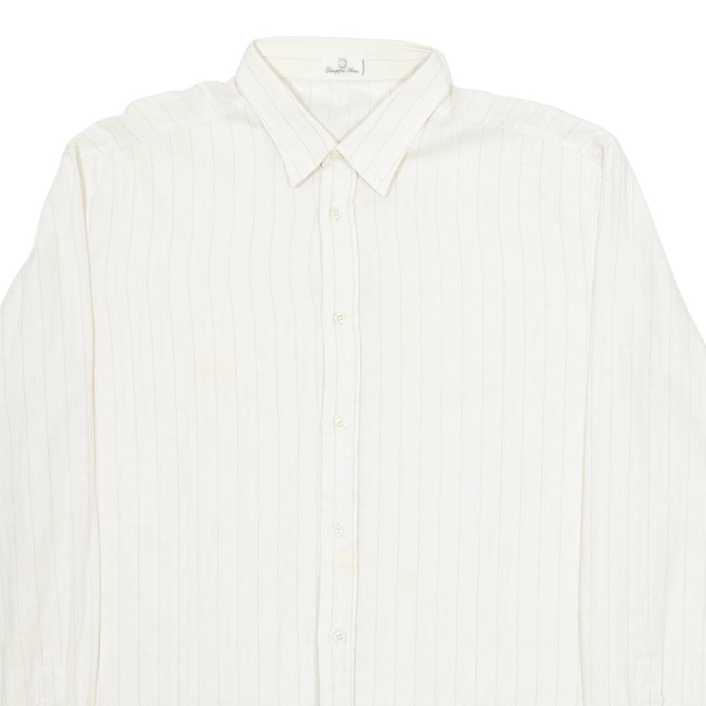 GIUSEPPE LENSA Mens Shirt Beige Striped Long Sleeve M