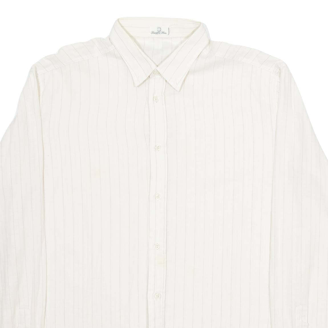 GIUSEPPE LENSA Mens Shirt Beige Striped Long Sleeve M