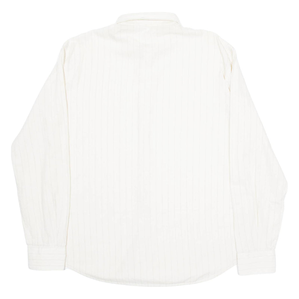 GIUSEPPE LENSA Mens Shirt Beige Striped Long Sleeve M