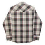 WRANGLER Mens Beige Brown Plaid Western Shirt M Casual Button-Down Cotton Blend