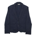 WHISTLES Womens Navy Blue Cotton Blazer Jacket UK 12 Plain Button Closure