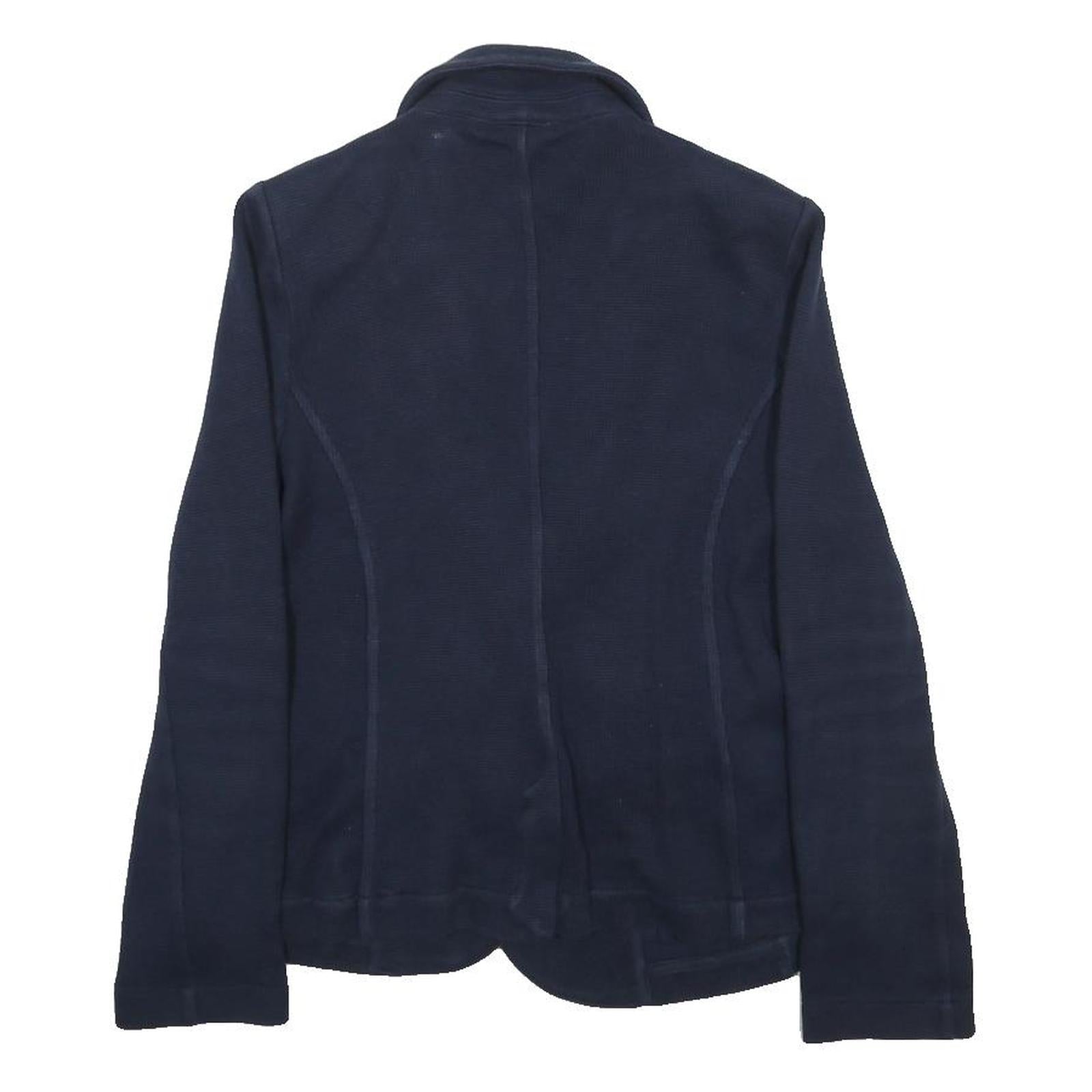WHISTLES Womens Navy Blue Cotton Blazer Jacket UK 12 Plain Button Closure