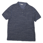 CALVIN KLEIN JEANS Mens Blue Short Sleeve Plain Polo Shirt M Cotton Casual