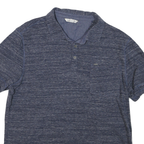 CALVIN KLEIN JEANS Mens Blue Short Sleeve Plain Polo Shirt M Cotton Casual