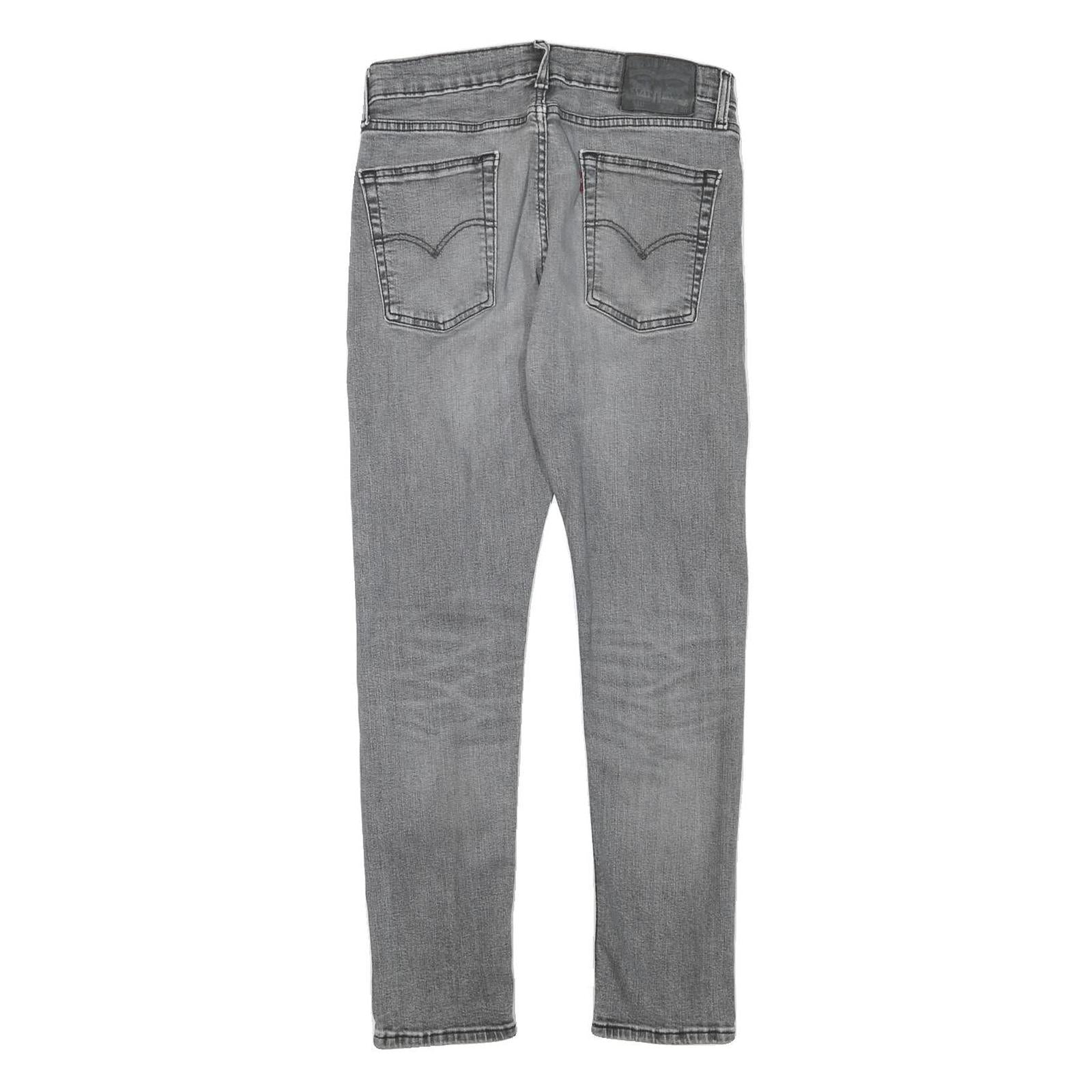 LEVI'S Mens Jeans Grey Slim Skinny Denim Light W29 L27 Zip Closure