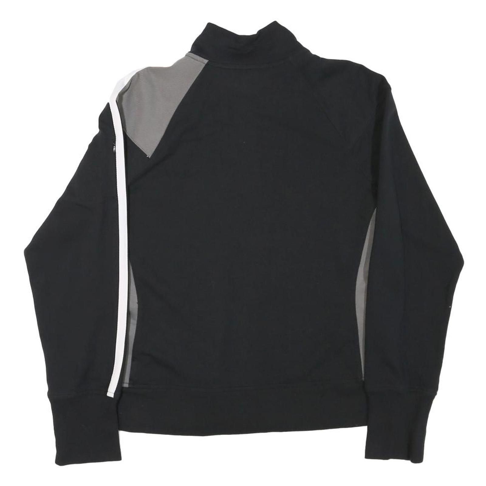 FILA Womens Black & Grey Track Jacket L Polyester Blend Zip Sportswear