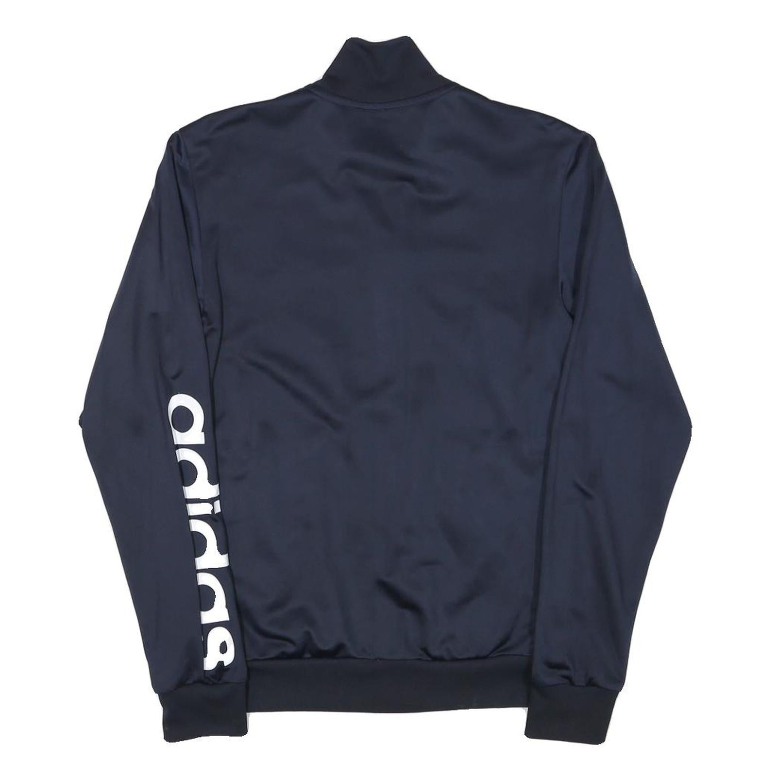 ADIDAS Mens Navy Blue Track Jacket XS Polyester Blend Zip Logo Sleeve