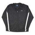 REEBOK Mens Black & White Zip Jacket XL Polyester Blend Plain Sportswear Fitness