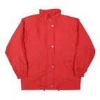 TOWNE Womens Red Jacket L Polyester Blend Plain Zip Closure Elastic Cuffs