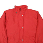TOWNE Womens Red Jacket L Polyester Blend Plain Zip Closure Elastic Cuffs