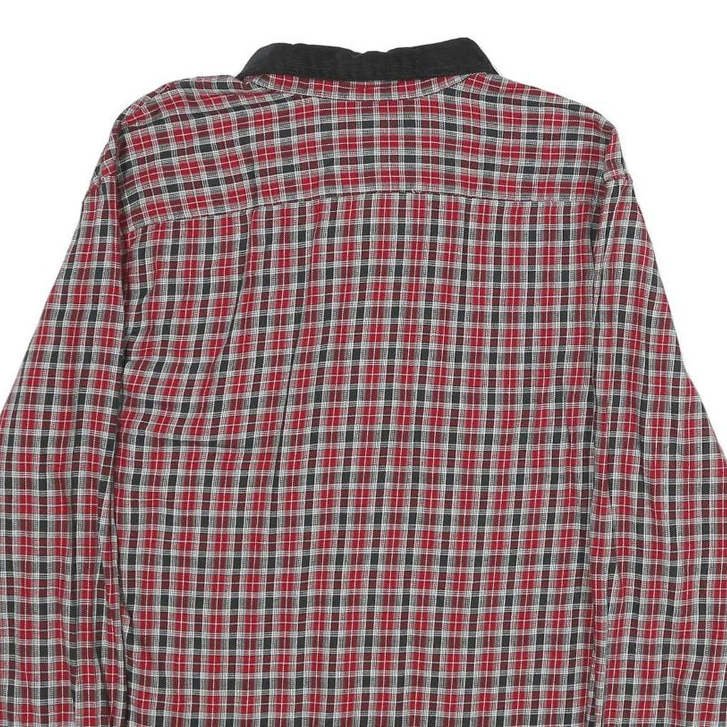LEVI'S Mens Red Black Check Shirt L Cotton Long Sleeve Button Collar Casual