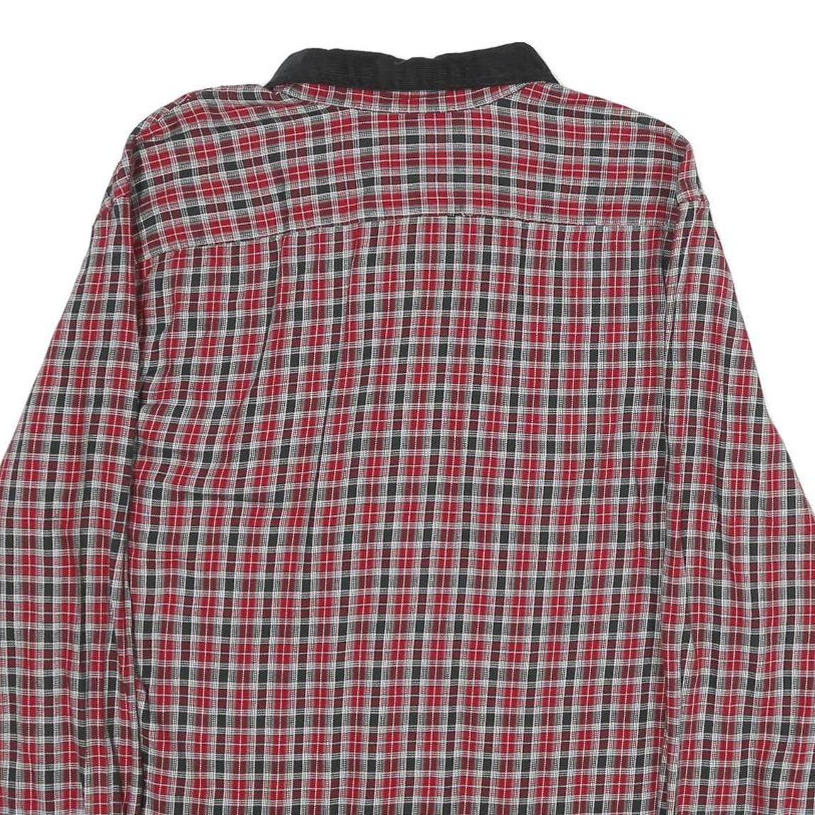 LEVI'S Mens Red Black Check Shirt L Cotton Long Sleeve Button Collar Casual