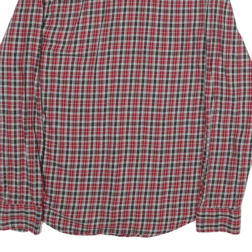 LEVI'S Mens Red Black Check Shirt L Cotton Long Sleeve Button Collar Casual