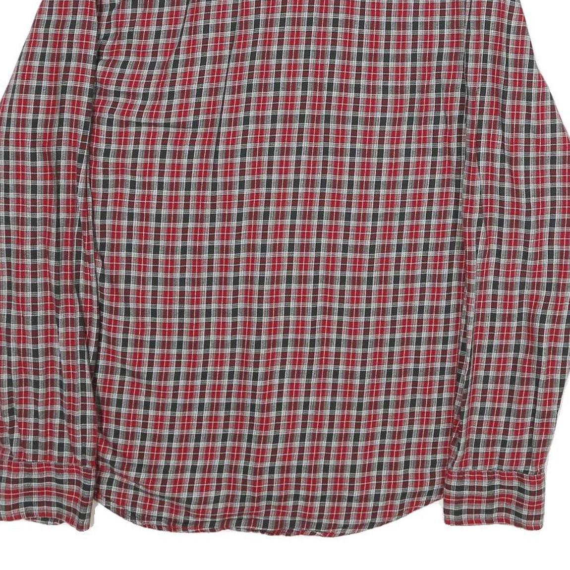 LEVI'S Mens Red Black Check Shirt L Cotton Long Sleeve Button Collar Casual
